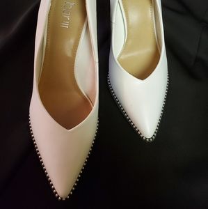 White Studded Pumps